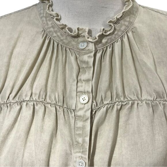 Rails Light Gray Ruffle Sleeve Top - Picture 3 of 14